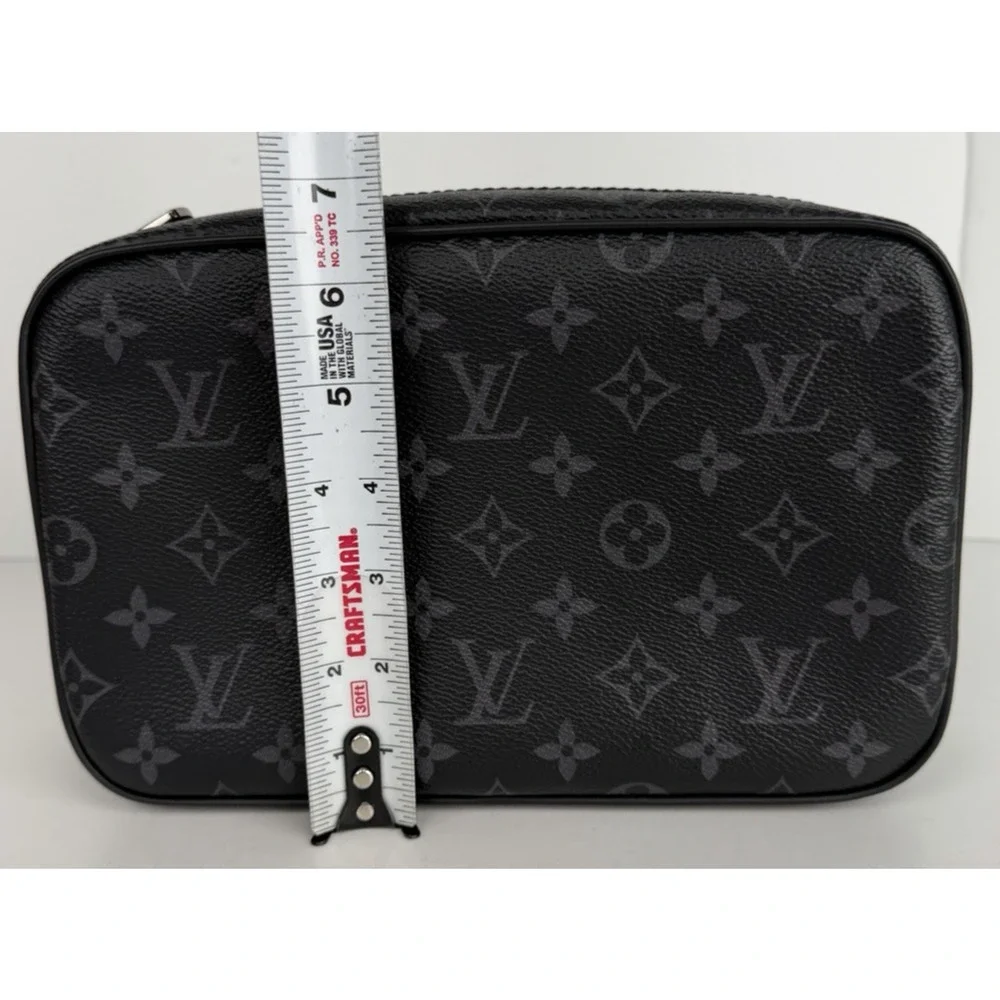 Louis Vuitton Monogram Eclipse Toilet GM Pouch Bag in Black Coated Canvas NFC S